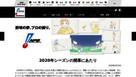 What Npb.jp website looked like in 2020 (6 years ago)