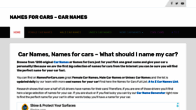 What Namesforcars.com website looked like in 2020 (3 years ago)