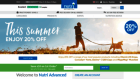 What Nutriadvanced.co.uk website looked like in 2020 (3 years ago)