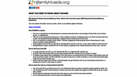 What Njfamilyhivaids.org website looked like in 2020 (3 years ago)