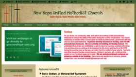 What Newhope-umc.org website looked like in 2020 (3 years ago)