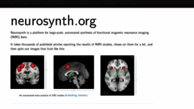What Neurosynth.org website looked like in 2020 (3 years ago)