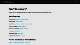 What Npmcompare.com website looked like in 2020 (3 years ago)