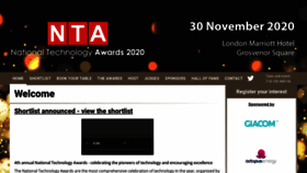 What Nationaltechnologyawards.co.uk website looked like in 2020 (3 years ago)