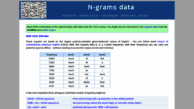 What Ngrams.info website looked like in 2020 (3 years ago)