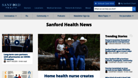 What News.sanfordhealth.org website looked like in 2020 (3 years ago)