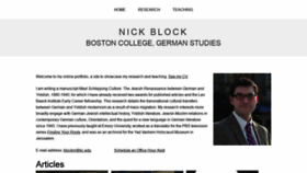 What Nickblockphd.com website looked like in 2020 (3 years ago)