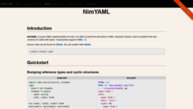 What Nimyaml.org website looked like in 2020 (3 years ago)