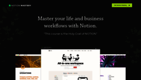 What Notionmastery.com website looked like in 2020 (3 years ago)