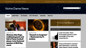 What News.nd.edu website looked like in 2021 (3 years ago)