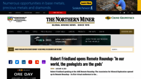 What Northernminer.com website looked like in 2021 (4 years ago)