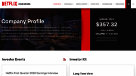 What Netflixinvestor.com website looked like in 2021 (3 years ago)