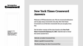 What Nytimesanswers.com website looked like in 2021 (3 years ago)