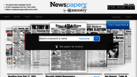 What Newspapers.com website looked like in 2021 (3 years ago)