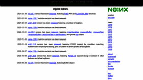 What Nginx.org website looked like in 2021 (3 years ago)