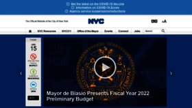 What Nyc.gov website looked like in 2021 (3 years ago)