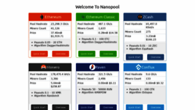 What Nanopool.org website looked like in 2021 (3 years ago)