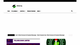 What Notion.ng website looked like in 2021 (5 years ago)