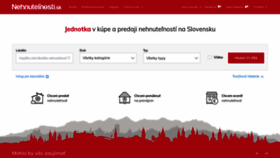 What Nehnutelnosti.sk website looked like in 2021 (3 years ago)
