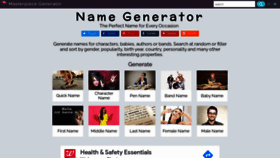 What Name-generator.org.uk website looked like in 2021 (3 years ago)