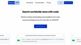 What Newsapi.org website looked like in 2021 (3 years ago)