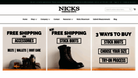 What Nicksboots.com website looked like in 2021 (3 years ago)