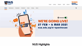 What Nus.edu website looked like in 2021 (3 years ago)