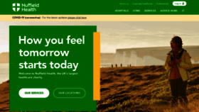 What Nuffieldhealth.com website looked like in 2021 (3 years ago)
