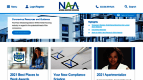 What Naahq.org website looked like in 2021 (3 years ago)