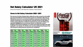 What Netsalarycalculator.co.uk website looked like in 2021 (3 years ago)