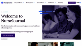 What Nursejournal.org website looked like in 2021 (3 years ago)