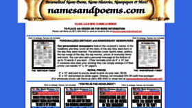 What Namesandpoems.com website looked like in 2021 (3 years ago)