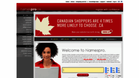 What Namespro.ca website looked like in 2021 (2 years ago)