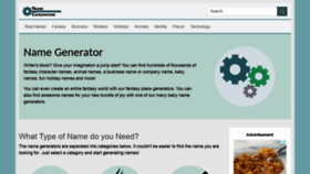 What Namegenerator.co website looked like in 2021 (2 years ago)