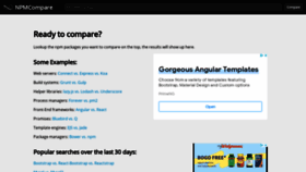 What Npmcompare.com website looked like in 2021 (2 years ago)