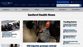 What News.sanfordhealth.org website looked like in 2021 (2 years ago)