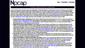What Npcap.com website looked like in 2022 (2 years ago)