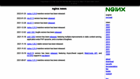 What Nginx.org website looked like in 2022 (2 years ago)