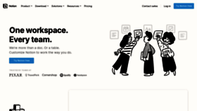 What Notion.so website looked like in 2022 (2 years ago)