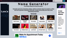 What Name-generator.org.uk website looked like in 2022 (2 years ago)
