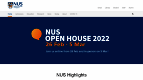 What Nus.edu website looked like in 2022 (2 years ago)