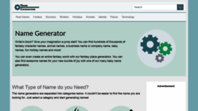What Namegenerator.co website looked like in 2022 (2 years ago)