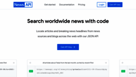 What Newsapi.org website looked like in 2022 (2 years ago)