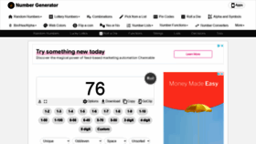 What Numbergenerator.org website looked like in 2022 (2 years ago)