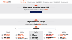 What Nevnap.info website looked like in 2022 (2 years ago)