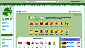 What Nookipedia.com website looked like in 2022 (1 year ago)