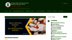 What Nafdac.gov.ng website looked like in 2022 (1 year ago)