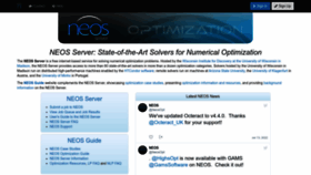 What Neos-server.org website looked like in 2022 (1 year ago)