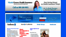 What Nicoleknowshealthinsurance.com website looked like in 2022 (1 year ago)