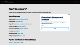 What Npmcompare.com website looked like in 2022 (1 year ago)